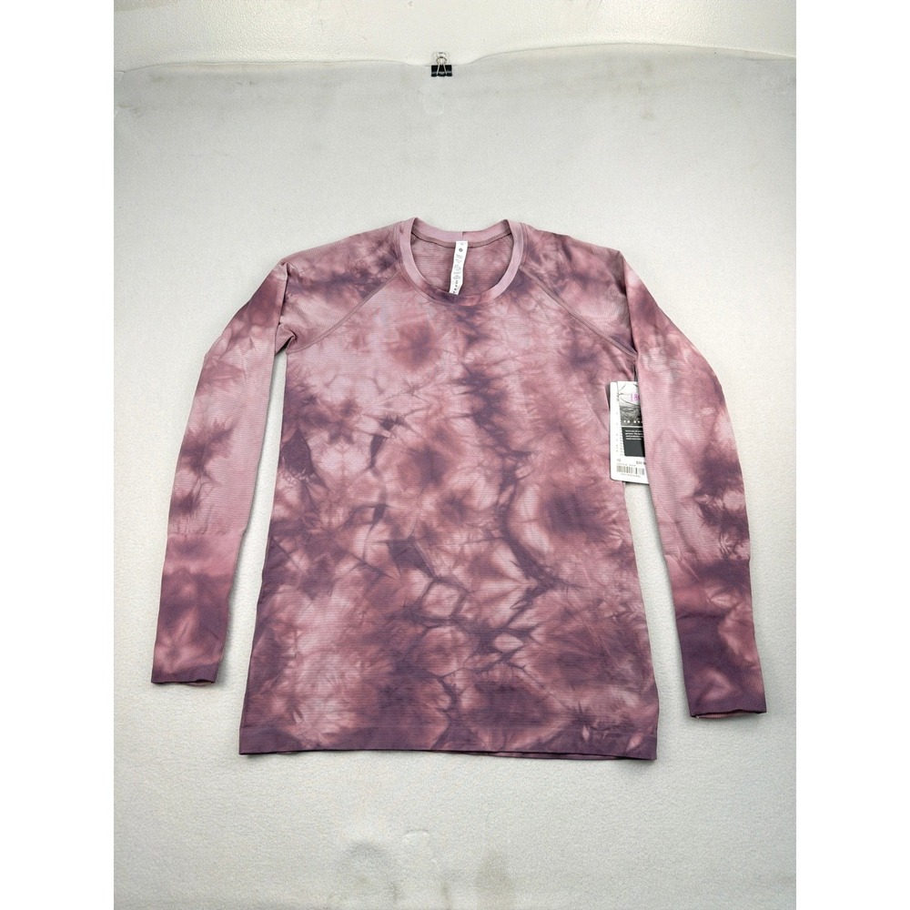 Lululemon Swiftly Tech Long Sleeve 2.0 Marble Dye Violet Pink Size 10 LW3CCJS